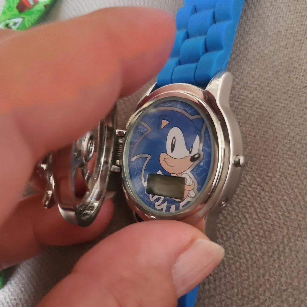 Sonic Blue Digital Smartwatch+minecraft 2 Piece Watch